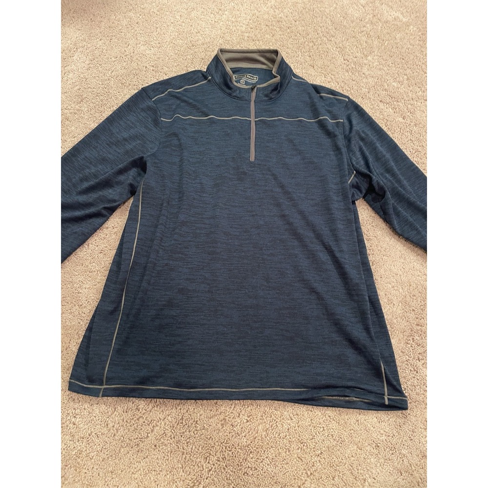 Pebble Beach Men's Dry-Luxe Performance 1/4 Zip Golf Pullover Blue